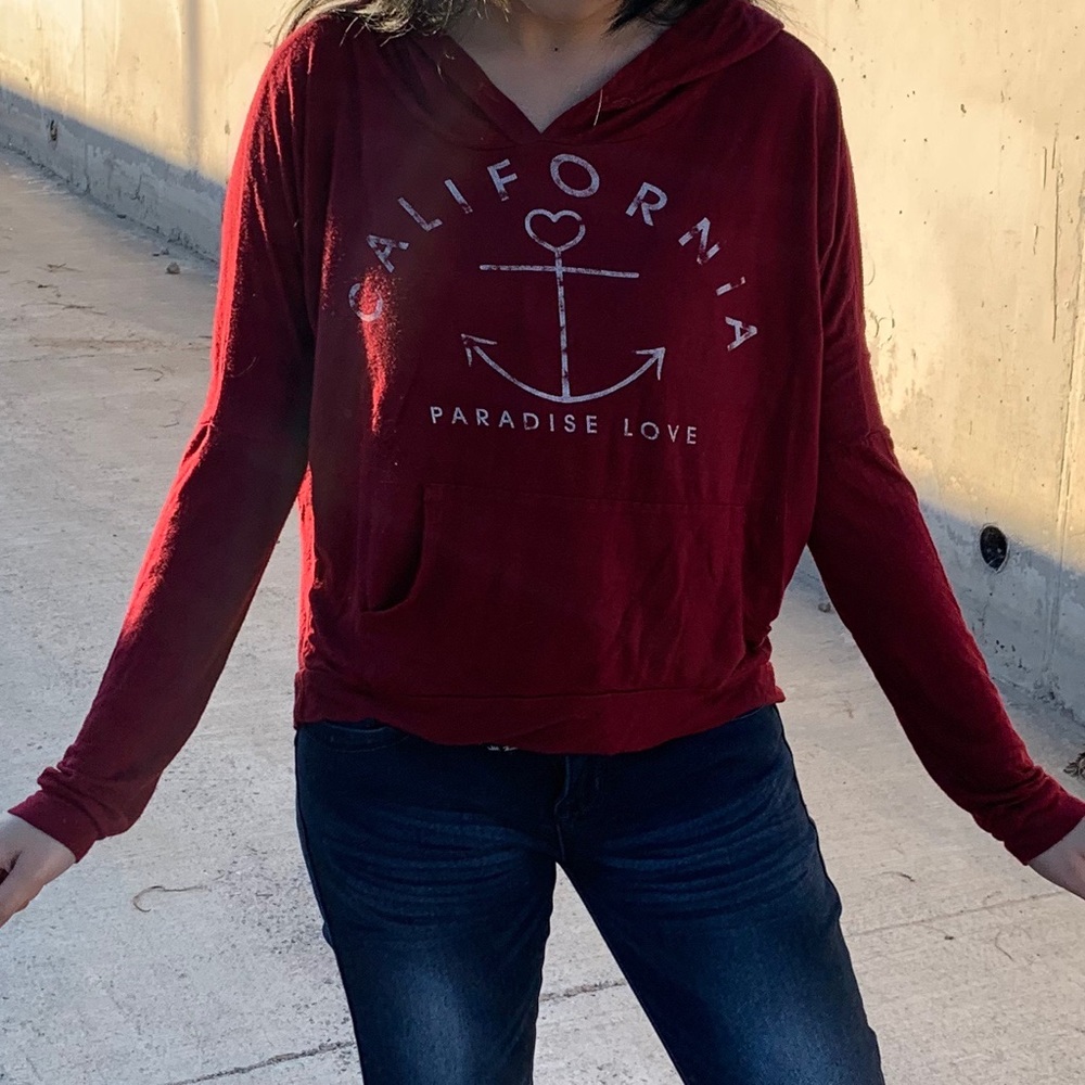 Burgundy long sleeve anchor shirt ⚓️